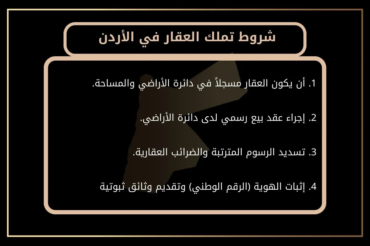 شروط تملك العقار في الأردن
